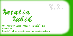 natalia kubik business card